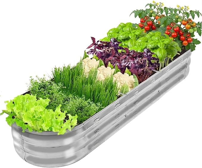GADI 67-Inch Galvanized Raised Garden Bed, Metal Planter Box