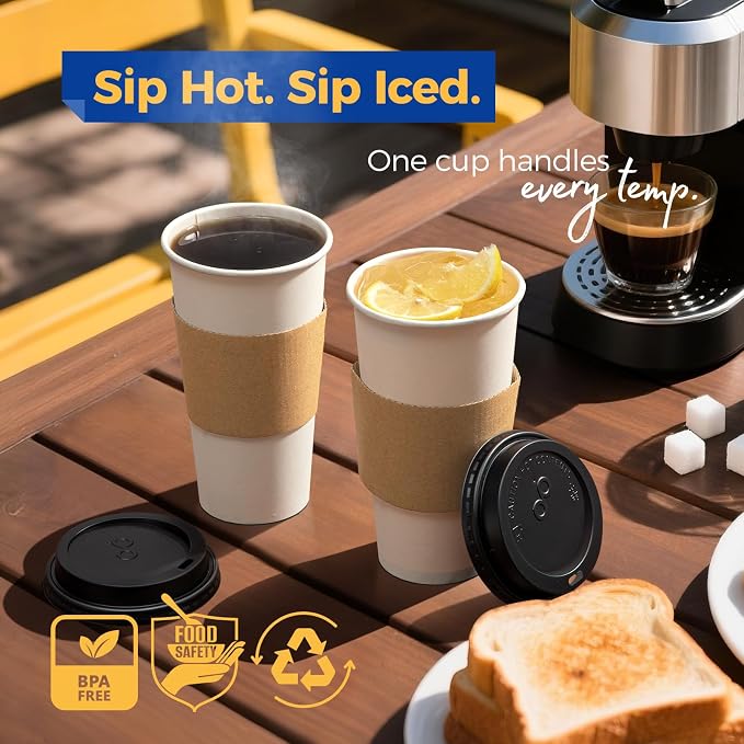 Fit Meal Prep 100 Pack 20 oz Disposable Coffee Cups