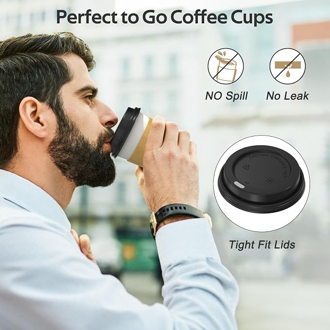 Dealusy 100 Pack 12 oz Disposable Coffee Cups