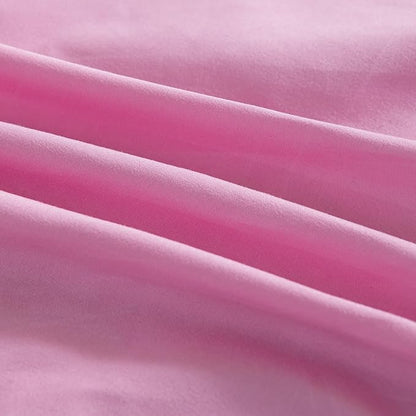 Bed Skirt Twin Size Ruffled Bed Skirt with Split Corners, 14 Inch Drop Dust Ruffle Bed Skirt with Platform, Twin,14 Inch Drop, Pink