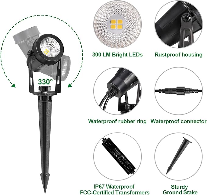 Low Voltage Landscape Lighting, 8 Pack Outdoor Spot Lights