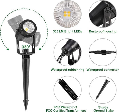 Low Voltage Landscape Lighting, 8 Pack Outdoor Spot Lights