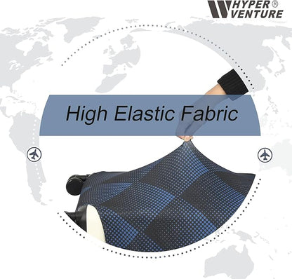 HYPER VENTURE Washable Luggage Cover - Fashion Suitcase Protector Fits 18-22 Inch Luggage (Blue Cube, S)