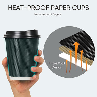 100 Pack 12 oz Disposable Coffee Cups