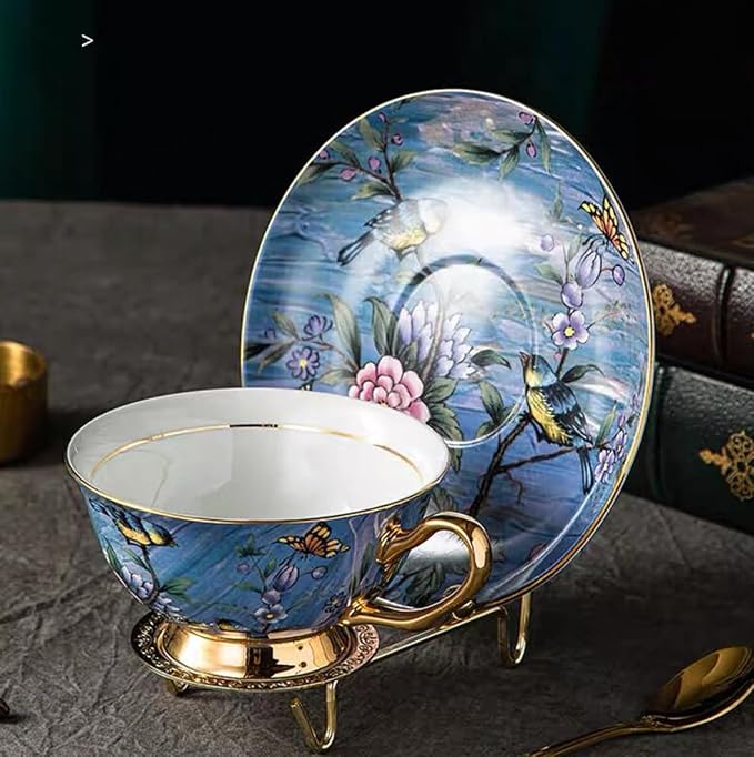 Bone China Cup& Saucer Set, 6.8oz- Birds& Trees