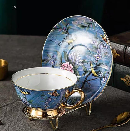 Bone China Cup& Saucer Set, 6.8oz- Birds& Trees