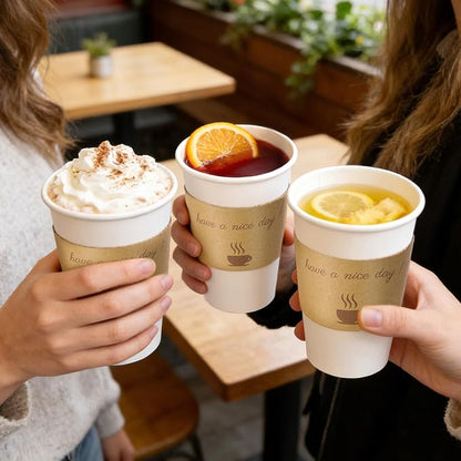 BYSNOW 500 pack 16 oz Bulk Disposable Paper Coffee Cups