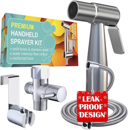 Premium Bidet Sprayer - Handheld Bide Jet Spray for Toilet | Adjustable Water Pressure | Leak-Proof Stainless Steel Toilet Bedit Sprayer | Muslim Shower | Cloth Diaper Washer | Bathroom Bidet