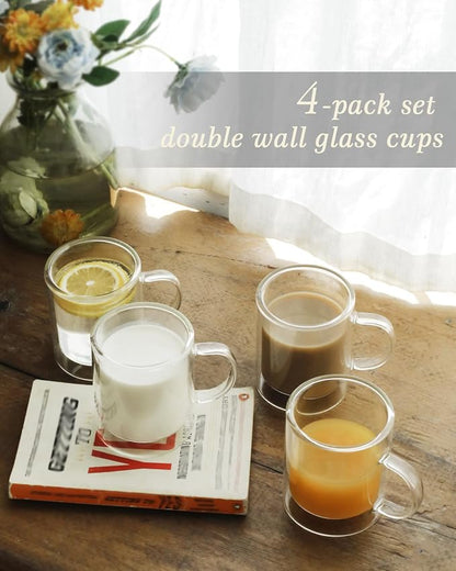 LIBWYS 12oz Double Wall Coffee Mugs