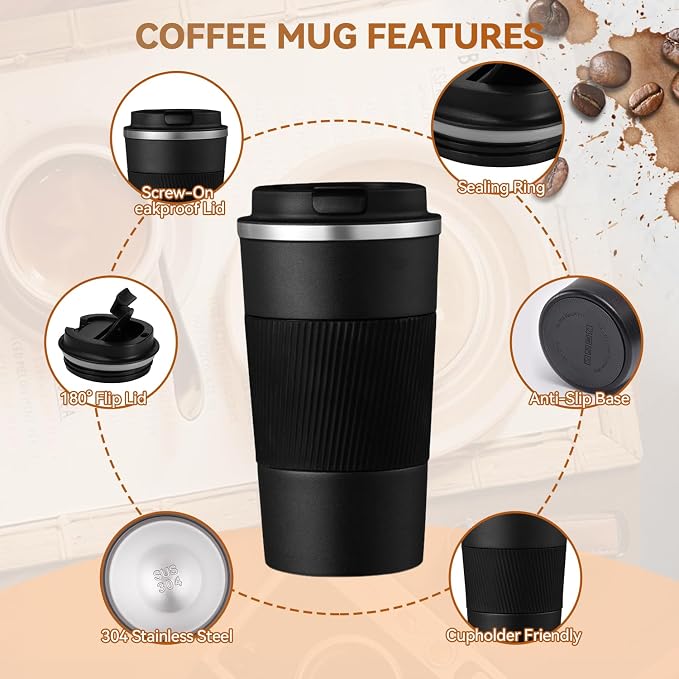 17OZ Travel Coffee Mug Insulated Coffee Cup
