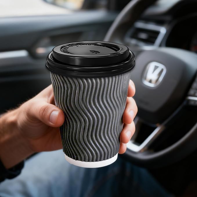 BYSNOW 100 Pack 8 oz Paper Coffee Cups
