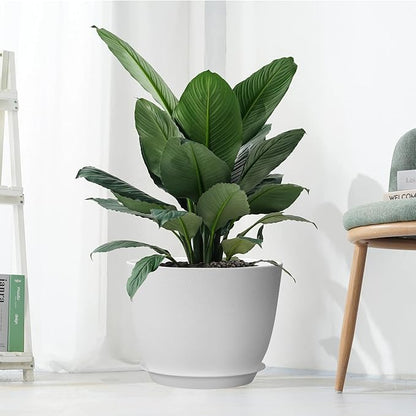 12inch Large Plant Pot, Modern Plastic Planter