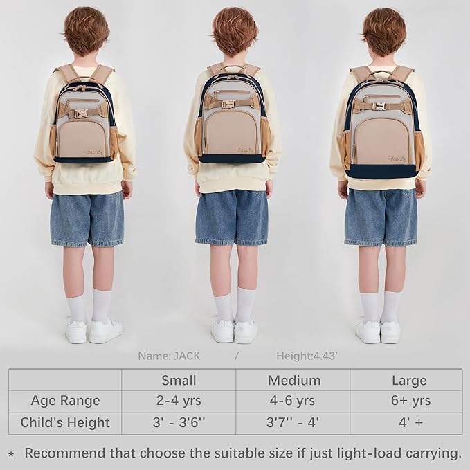 Cute Mini Toddler Backpacks for Boys 2-4 Little Kids Backpack Preschool Bookbag (Brown Gray)