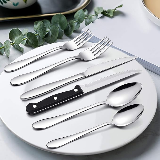 LIANYU 72-Piece Silverware Set