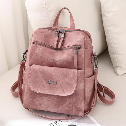 PU Leather Backpack Purse for Women Fashion Multipurpose Design Handbag Ladies Shoulder Bags Travel Backpack Pink