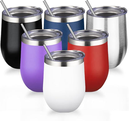 12oz/6 Pack Stainless Steel Wine Tumbler
