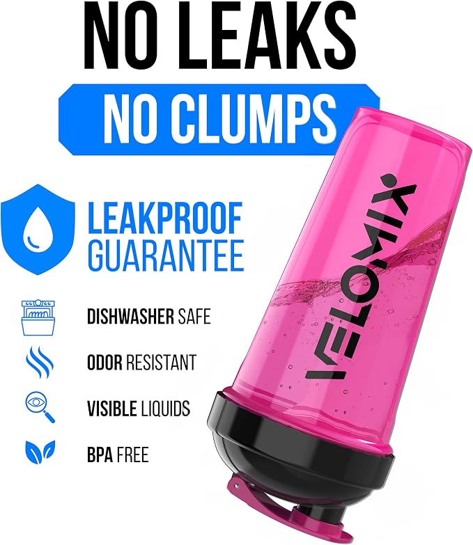 VELOMIX 2 Pack 28oz Protein Shaker Bottle