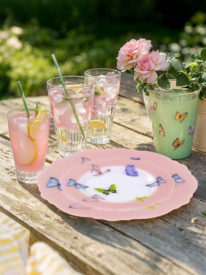 20PCS Pink Butterfly Plates
