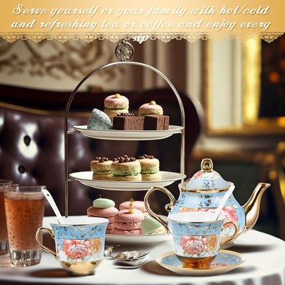 Zhehao 20 Pcs Porcelain Tea Set
