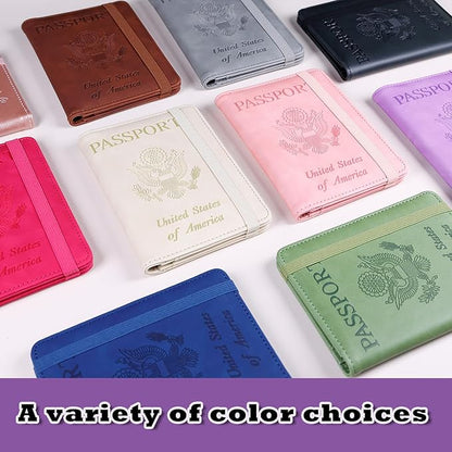 Melsbrinna RFID Passport Holder for Travel, Unisex Adults, Purple, Faux Leather, Travel Wallet, Passport Cover, RFID Protected