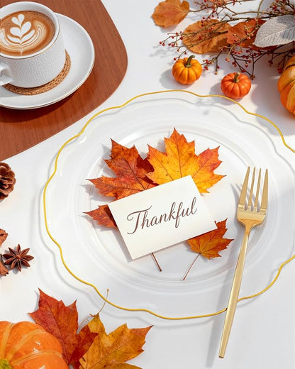 bUCLA 180PCS Clear Plastic Plates