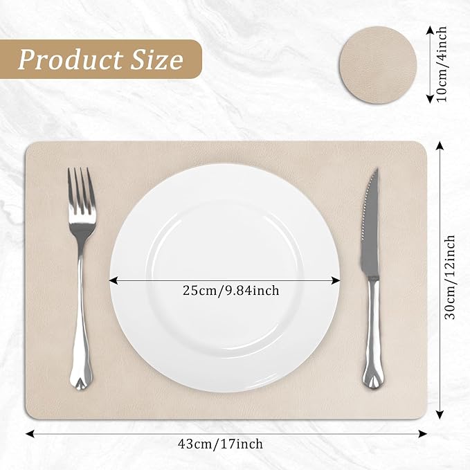 comfoyar Faux Leather Placemats