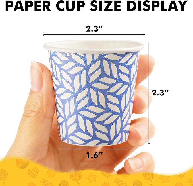 RACETOP 3 oz Bathroom Cups 100 Pack, Small Paper Cups, Disposable, Mini