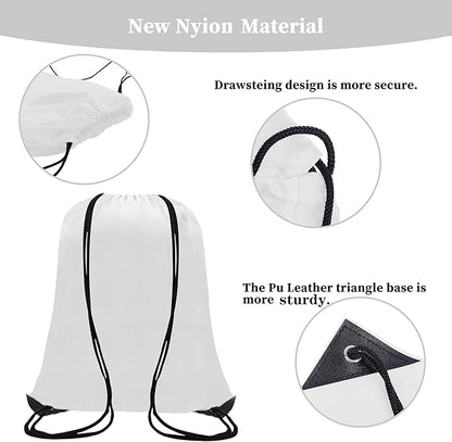 60 Pieces Drawstring Backpack Bags Sports Sackpack Bulk Cinch Gym Bag For Women Men Outdoor Sports Backpack（White）