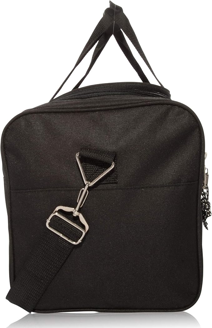 DALIX 21" Blank Sports Duffle Bag Gym Bag Travel Duffel Adjustable Strap in Black