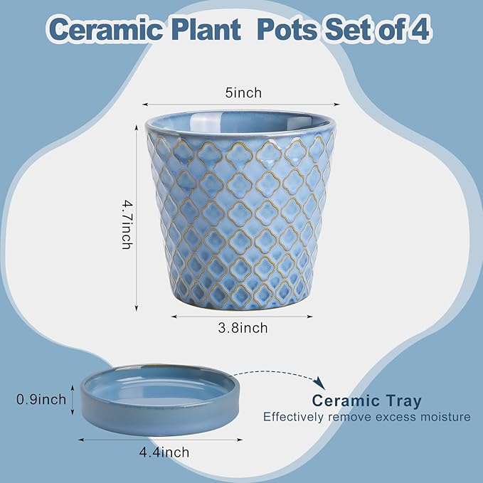 EFISPSS Plant Pots, 5 Inch Pots