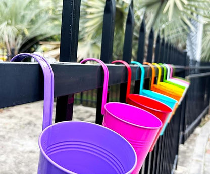 10 Pcs Fence Planters, Railing Planter Flower Pot
