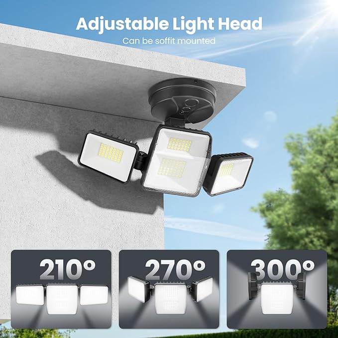 70W 7000LM LED Flood Lights Outdoor 2 Packs, Switch Controlled Security Lights