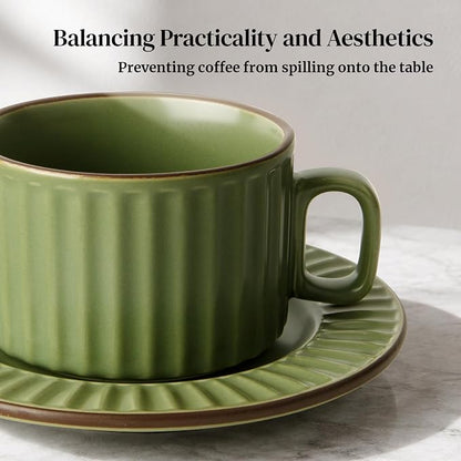 DOWAN Cappuccino Cup Set of 4, 8 OZ Ceramic Coffee Cups