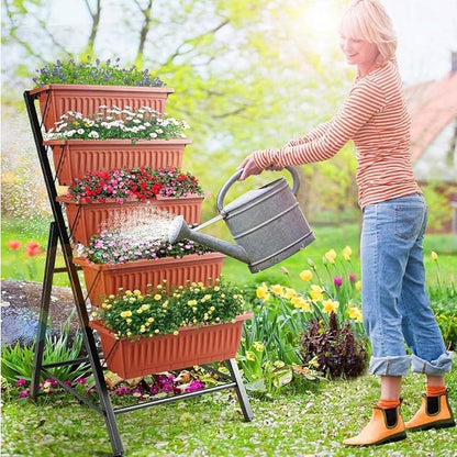 SEJOV 2 Pack Vertical Raised Garden Bed, 5 Tiers Elevated Planter Box