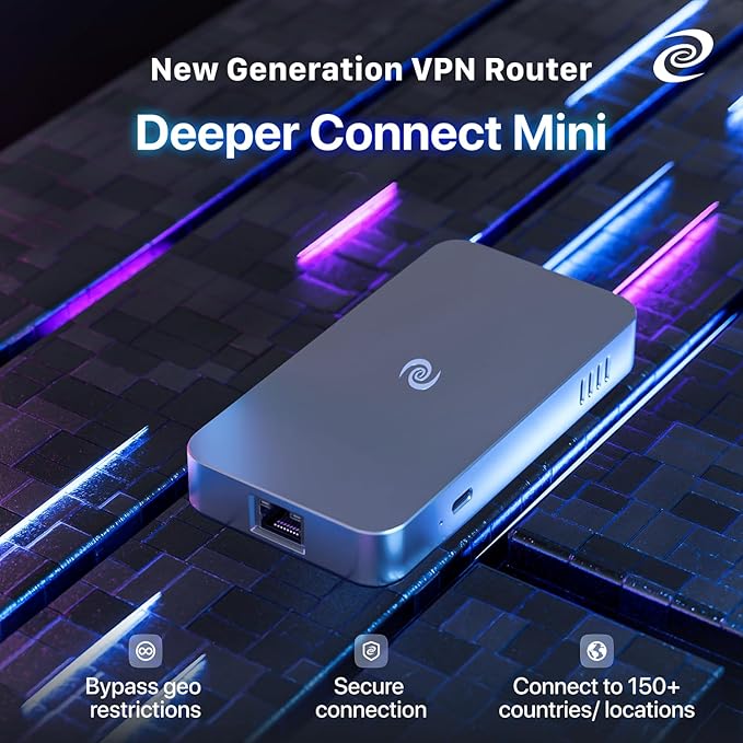 Deeper Connect Mini Decentralized VPN Router Lifetime Free for Travel Home Enterprise-Level Cybersecurity Wi-Fi Router with Dual Antennas Wi-Fi Adapter