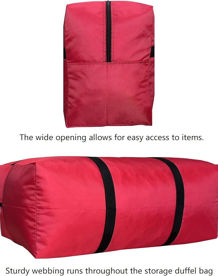 Extra Large Storage Duffle Bag with Zippers and Handles, Big Foldable Duffle Bag for Travel