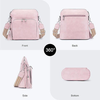 Crossbody Purse for Women,Lightweight Medium Crossbody Bag Soft Leather Women's Shoulder Handbags with Tassel