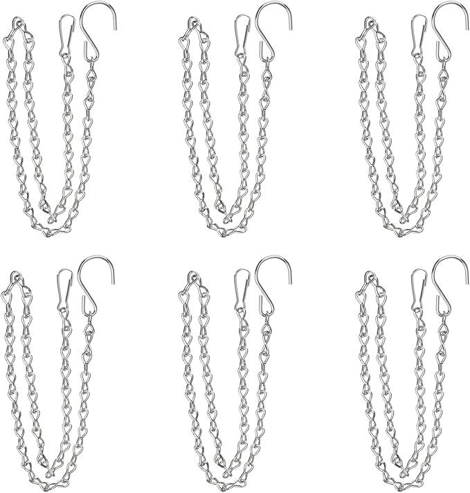 YINGFENG 6 Pack 19.7 Inch Silver Hanging Chain