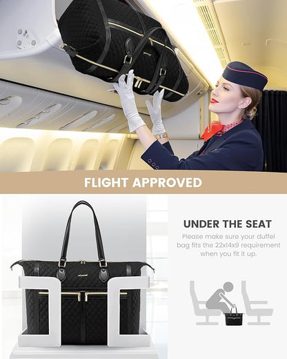 LOVEVOOK 4-in-1 Travel Weekender - Duffle, Carry On, Overnight & Toiletry Bag with Wet Pocket