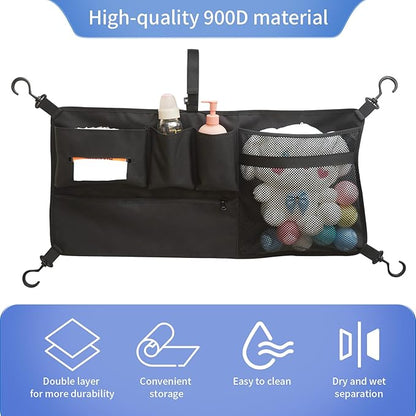 Stroller Wagon Cargo Net for WONDERFOLD Wagon Accessories (Compatible with All W-Series Models), Foldable Mesh Cargo Nets Organizer Bag with Sorting Pockets for Large Storage Space