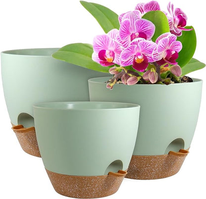 Big Self Watering Pots 12/10/9 inch, Plant Pots