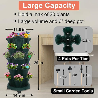 DUNCHATY Stackable Planter, Vertical Strawberry Planter