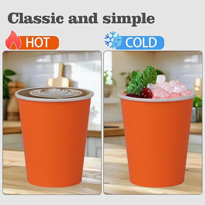120 Pack 9 oz Disposable Orange Paper Cups