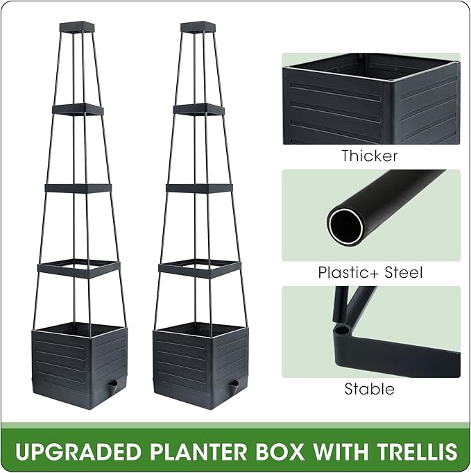 MQFORU 2 Packs Raised Garden Bed Tomato Planter