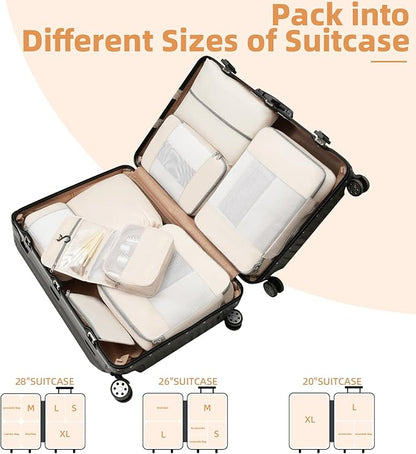 BAGAIL 6 Set/8 Set/10 Set Packing Cubes Various Sizes Packing Organizer for Travel Accessories Luggage Carry On Suitcase