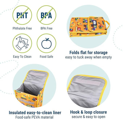Wildkin Kids Insulated Lunch Bag – Reusable, Ideal for Hot/Cold Snacks, School & Travel - Under Construction