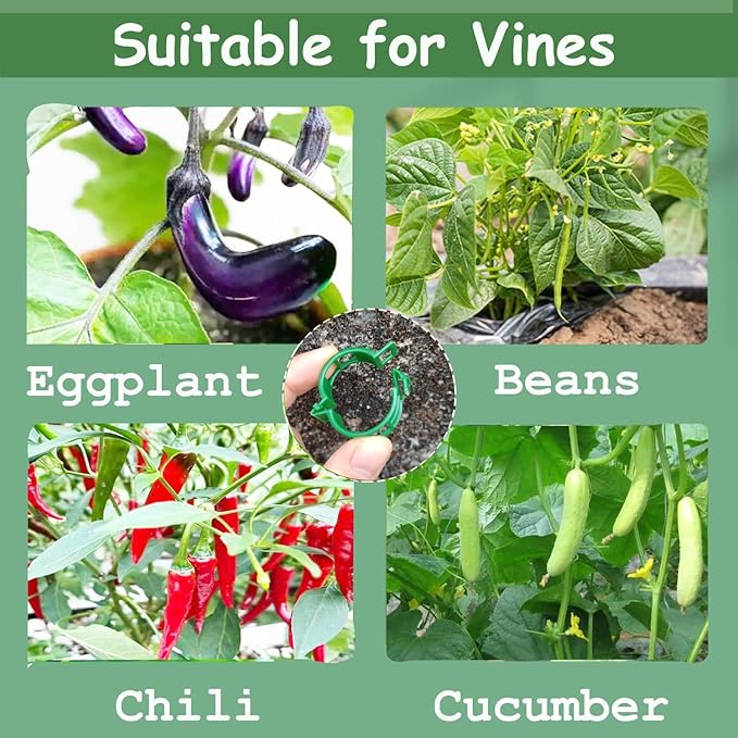 Plant Support Clips, Plastic Trellis Clips, Grape Vine Tomato Vine Vegetables