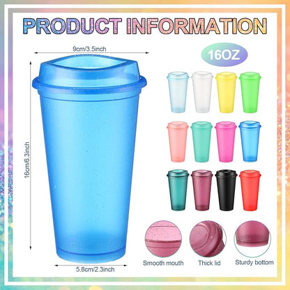 Honeydak 45 Pack 16 oz Reusable Coffee Cups