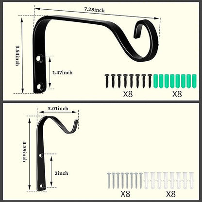 4pcs Wall Mounted Plant Hanger, Indoor/Outdoor Decorative Hook