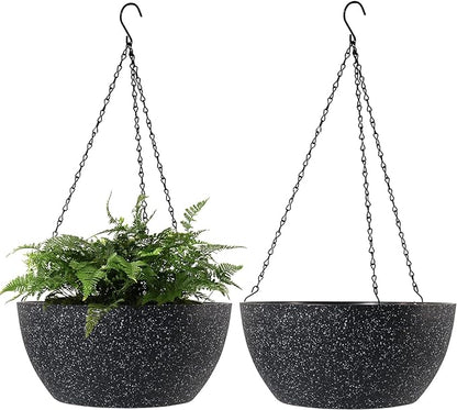 WOUSIWER 13 inch 2Pack Large Hanging Planters
